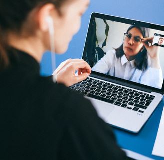 Two women on a video call.