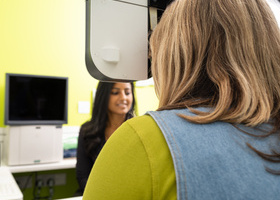 woman having eye test