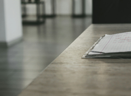 document on table
